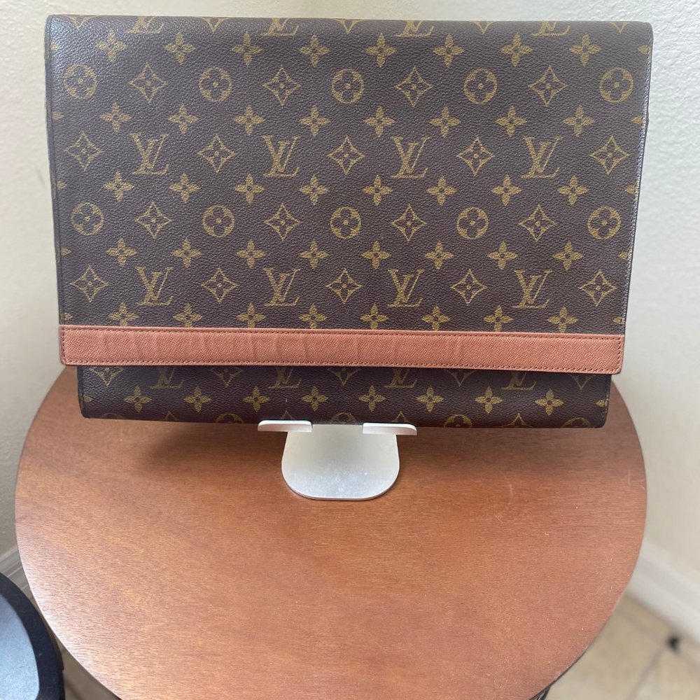 Louis Vuitton Monogram Tablet Pouch with Brown and Tan Accent
